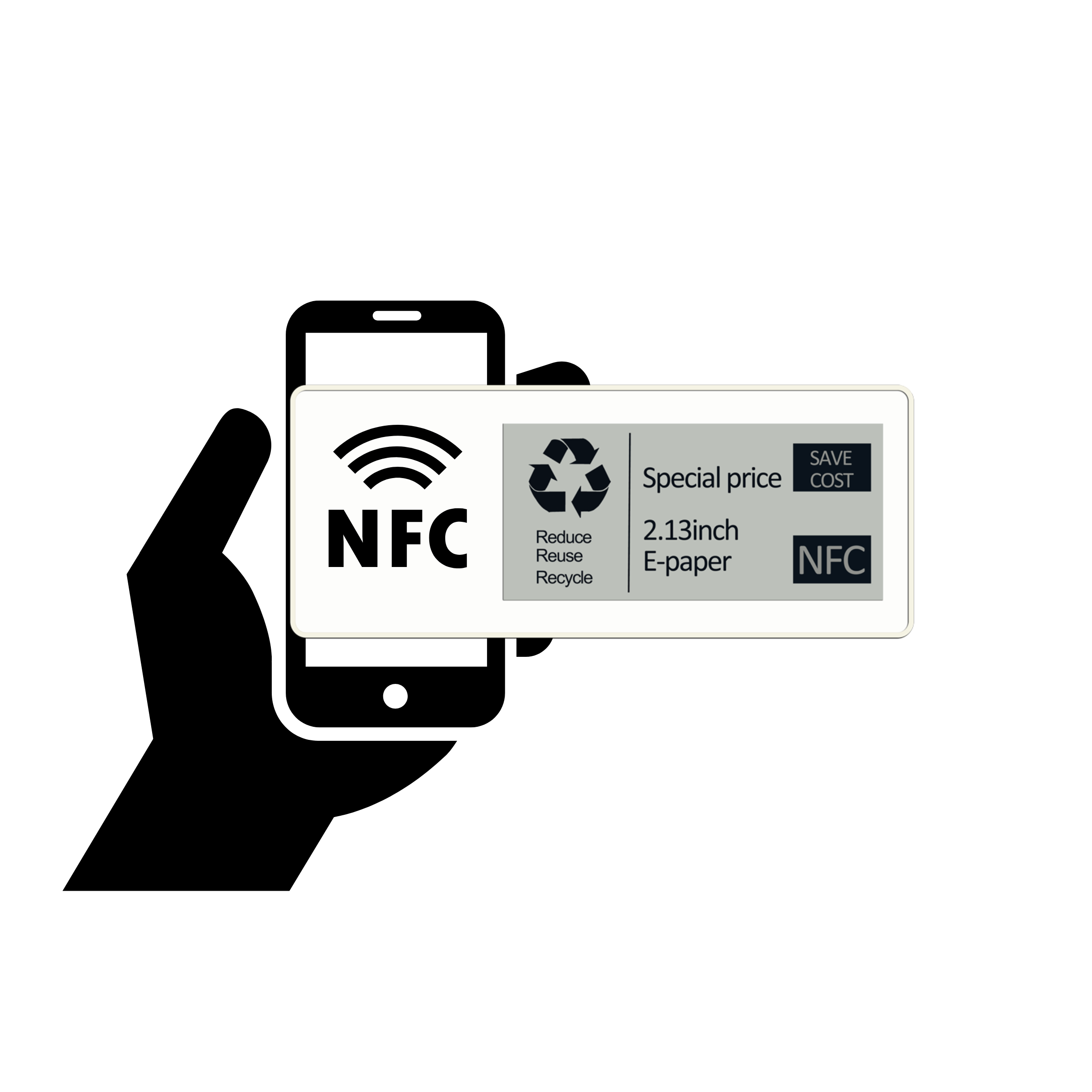 Eink Tag ESL Supplier - NFC Electronic Shelf Label Customizable Sizes