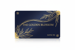 Gold Navy Botanical Four Corner Cutout