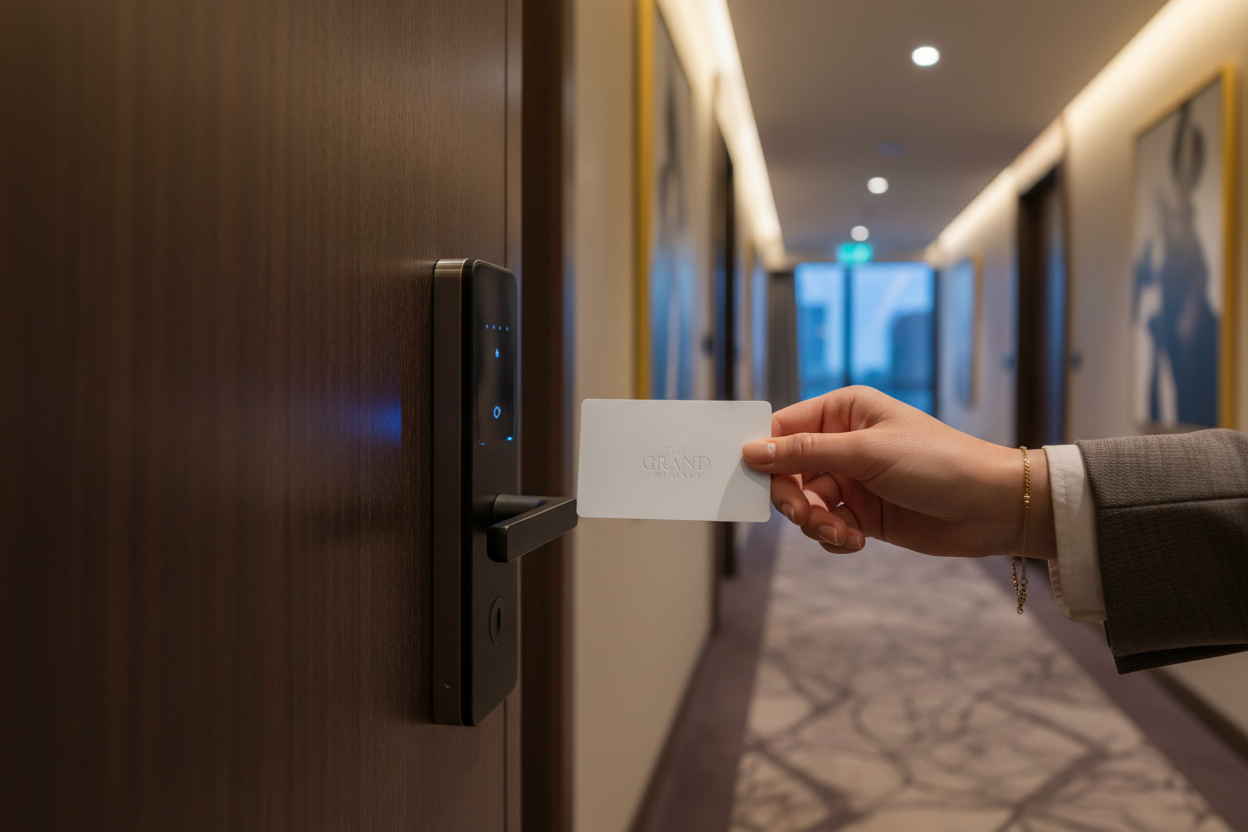 Hotel Guest Tapping NFC Card